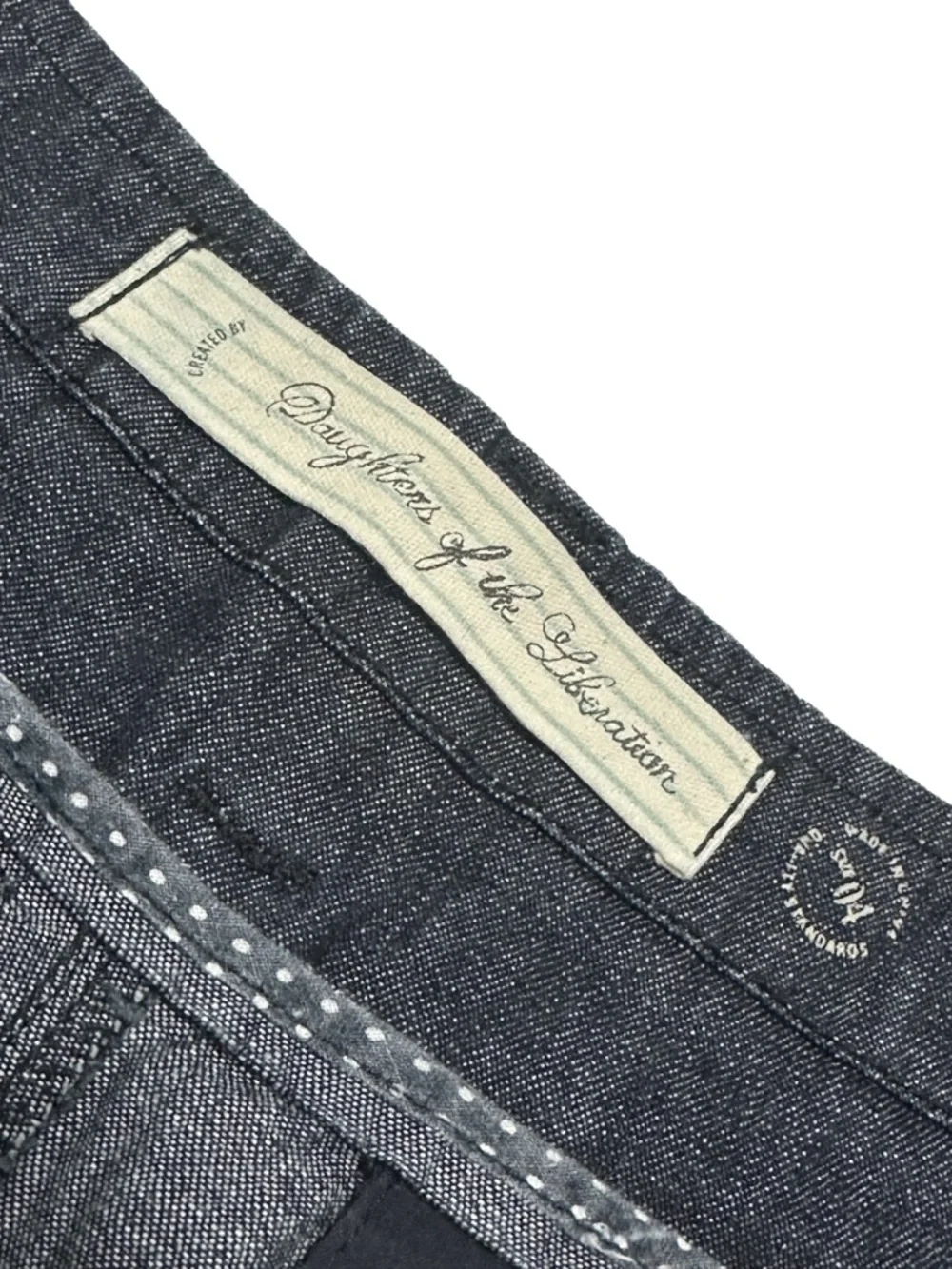 Anthropologie Daughters of the Liberation 100% Cotton Denim Trouser Midi Shorts - Picture 3 of 11